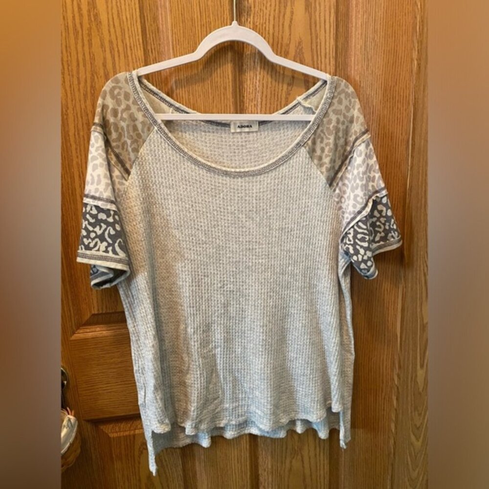 Adorable gray and white with tan accent